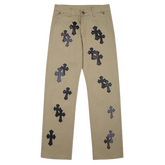 Chrome Hearts Black Crosses Pants Beige